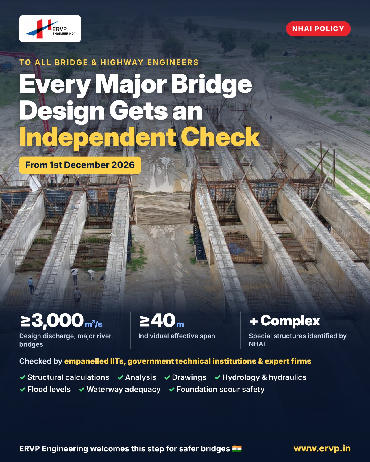 NHAI Independent Design Checking for Major Bridges & Critical Structures
